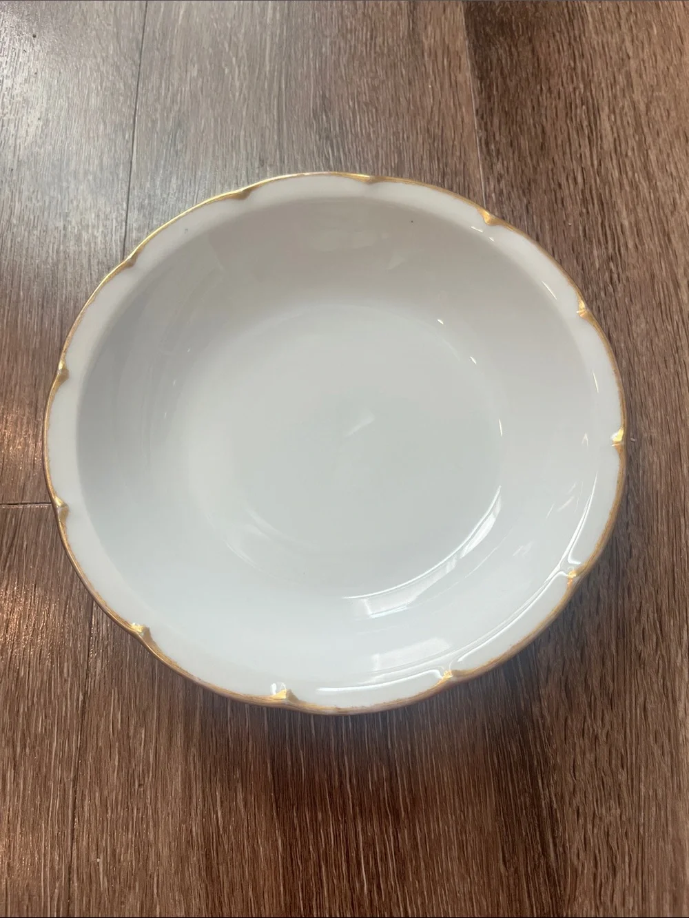 Vintage Classic Victoria Austria White Porcelain Bowl with Gold Rim